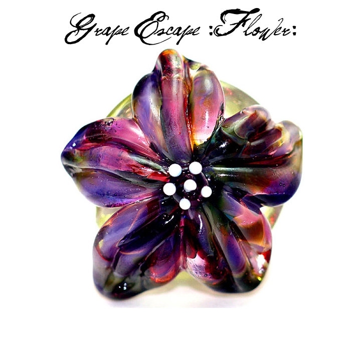 Grape Escape Flower Bead on Handmade Artists' Shop