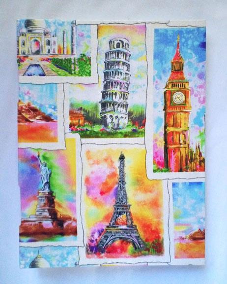 Large Handbound Art Journal Destination The World on Handmade Artists' Shop