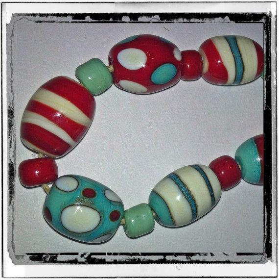 Hokey Pokey Beautiful Bright Lampwork Beads Created By Angela Bohanan on Handmade Artists' Shop