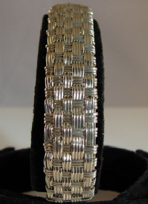 Argentium Sterling Silver Basketweave Handcrafted on Handmade Artists' Shop