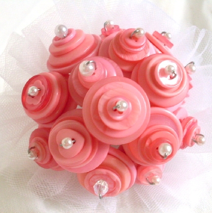 Pink Flower Girl Bouquet on Handmade Artists' Shop