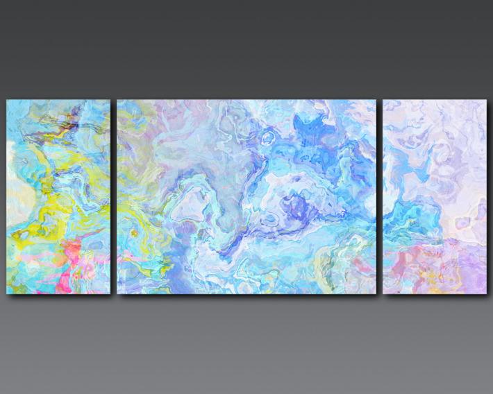 Very large triptych art print 30x72 giclee Water Music on Handmade Artists' Shop