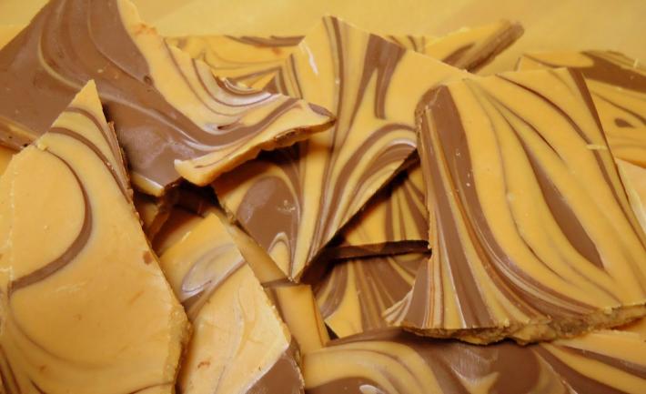 Reeses Chocolate Bark Half Pound Chocolate Candy Swirl Christmas Holidays Peanut Butter Party Favors Gifts on Handmade Artists' Shop