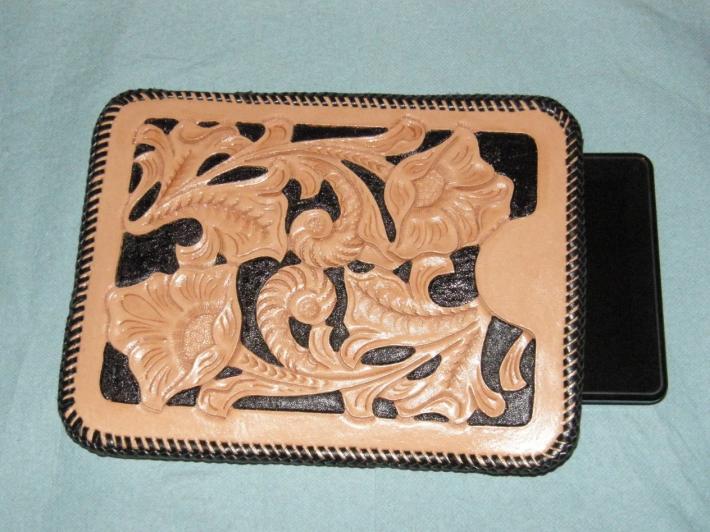 Hand Tooled Leather Kindle Sleeve Case on Handmade Artists' Shop