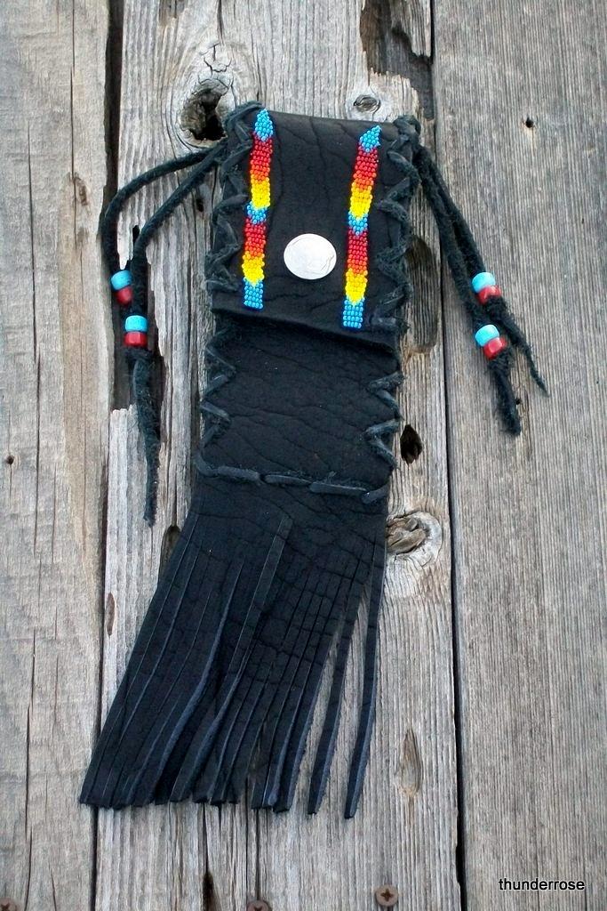 Knife sheath black Knife sheath Buffalo leather belt bag Beaded knife sheath on Handmade Artists' Shop