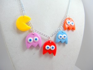 pacman and braided seed bead necklaces 003