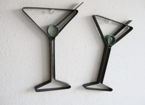 martini metal wall art handmade