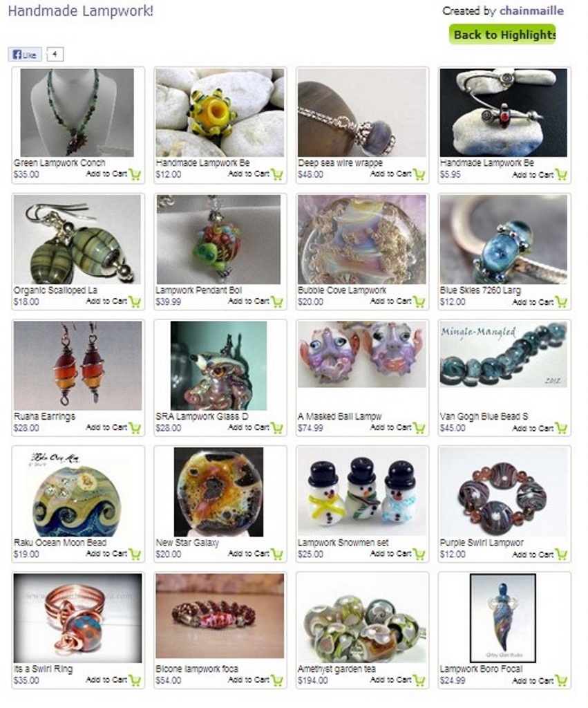 handmade lampwork beads jewelry