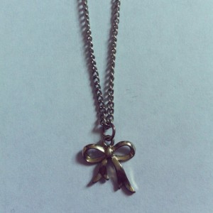 Handmade Gold Bow Necklace