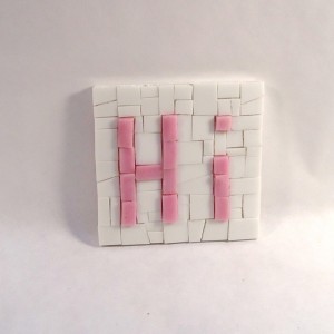 Pink Mosaic Hi Wall Hanging Welcoming Home Decor