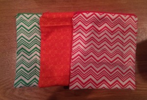 Red, orange, green zip pouch