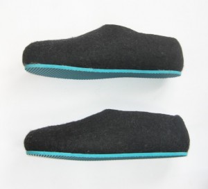 Felted Wool slippers charcoal with Green Sole Outdoors Mens custom made4