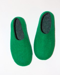 colour blocking felt slippers green grey  men sizes all