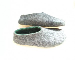 cork sole felted wool flat shoes grey green woods men sizes 6