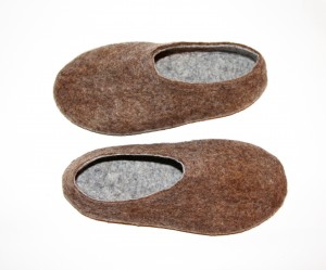 men felt slippers house eco shoes brown with cork sole 4