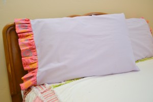 handmade ruffled pillow case