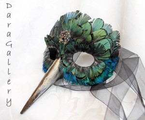 hummingbird masquerade mask left