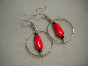 red and black earrings