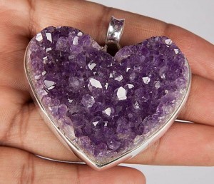 Heart Amethyst Druzy Pendant-1