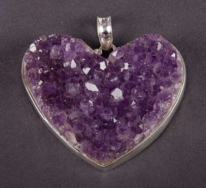 Heart Amethyst Druzy Pendant-2