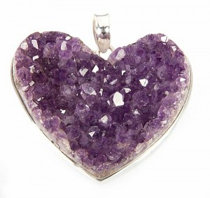 Heart Amethyst Druzy Pendant