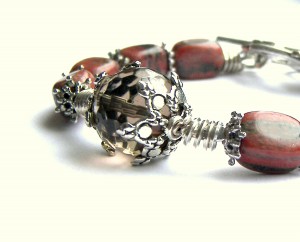 Smokey Quartz Red Jasper Bracelet 009