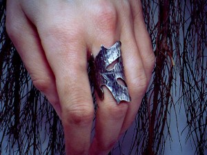 sterling silver leaf handmade ring