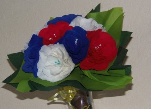 RWB Crepe paper bouquet