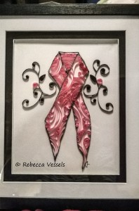 Quilled Breast Cancer awarness ribbon