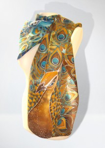 peacock silk scarf minkulul 4