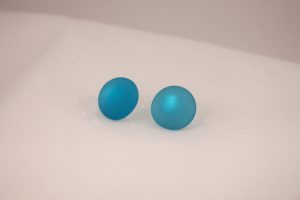 5176 blue frosted glass earrings