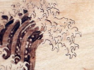 Great Wave pyrography