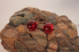 5210 red glass earrings