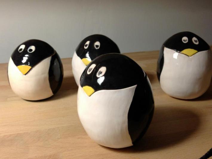 Egghead Penguin Ceramic Pot on Handmade Artists' Shop