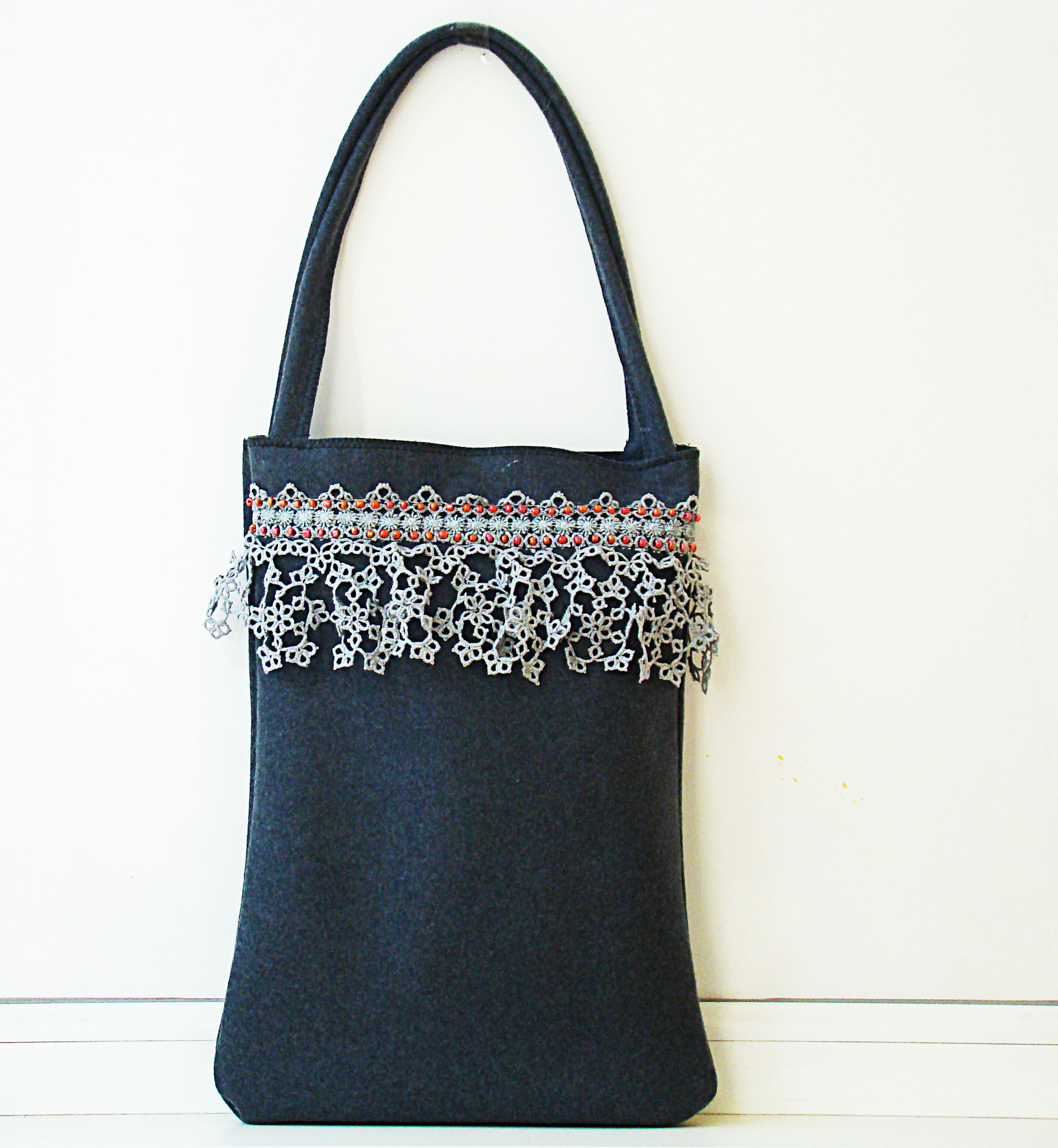handmade black lovely purse