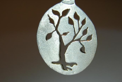 sterling silver cut out tree pendant necklace