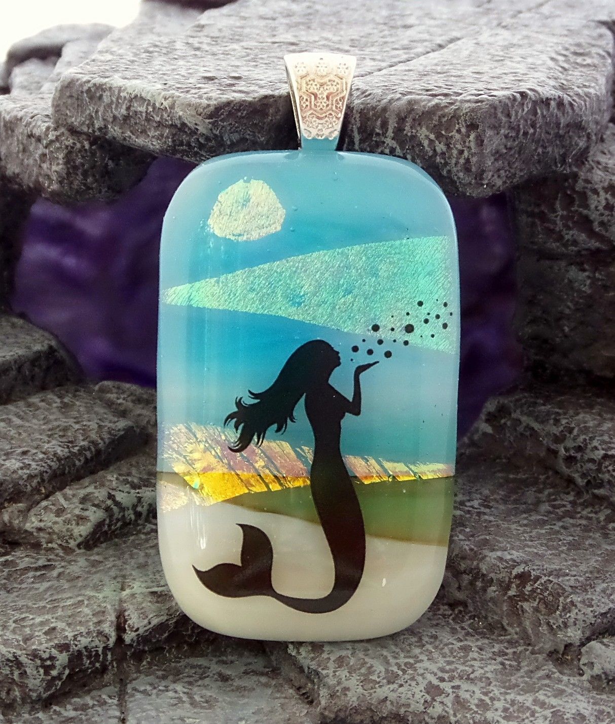 Dichroic Fused Glass Pendant