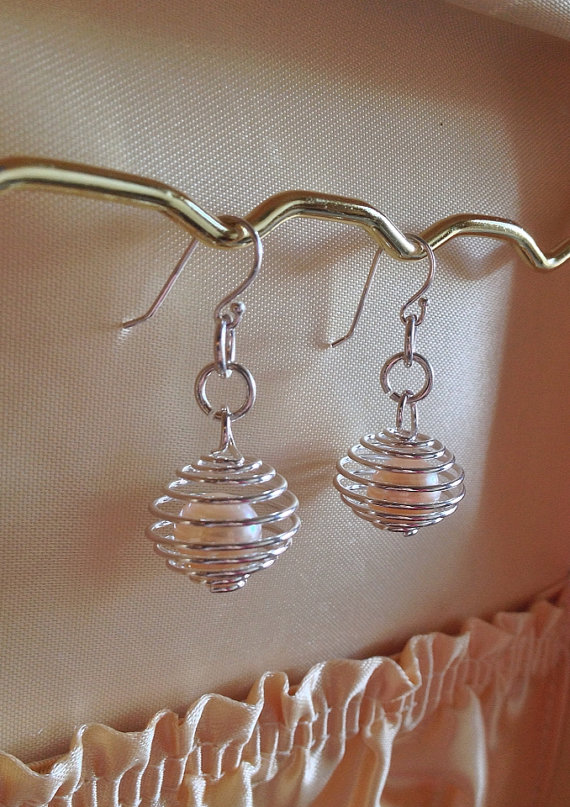 caged pearl earrings drop jewelry