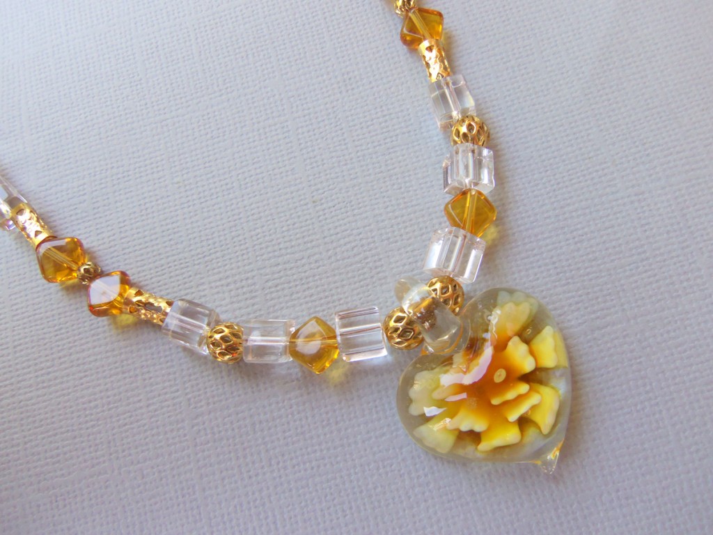 Yellow Flower Murano Glass Necklace