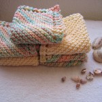 5 Handknit Cotton Wash or Dish cloths