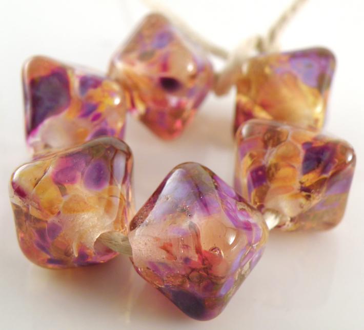 Montmartre Handmade Lampwork Crystal Beads Set of 6 on Handmade Artists' Shop