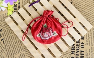 Embroidery satin change purse,gift bag,sachet