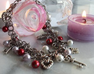 handmade pearl charm bracelet