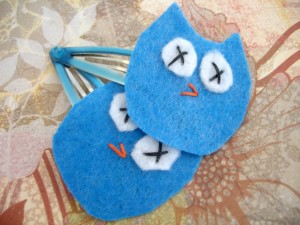 Barrettes,blue owls 2