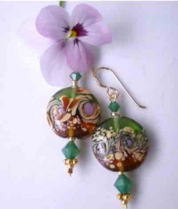 Murano Floral Glass Earrings (401x471)