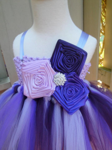 purple,lilac and plum flower girl tutu dress