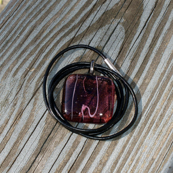 Crystal Clear Pink with Streamers Glass Pendant