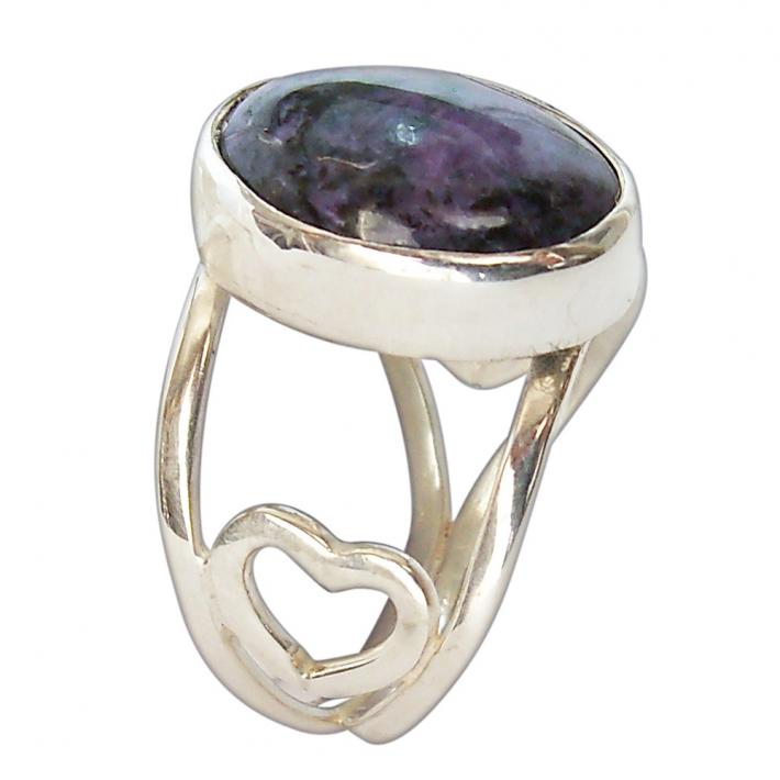 Charoite Ring Set in Sterling Silver Size 6 r6chte2154 on Handmade Artists' Shop