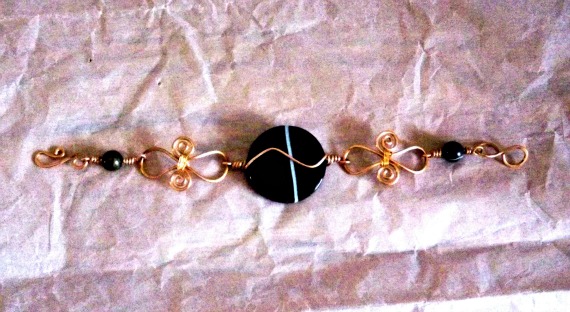 black agate copper bracelet full
