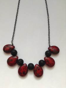 red and black necklace